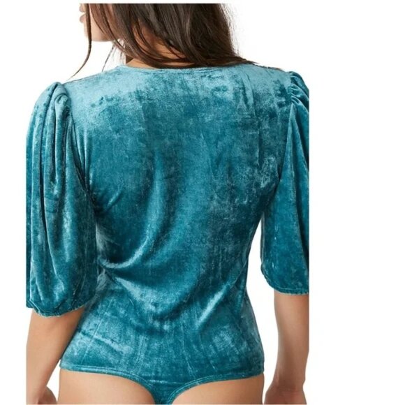 FREE PEOPLE Don’t You Wish Bodysuit in Deep Teal Size M - Picture 3 of 8